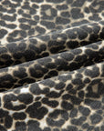 Leopard Denim Short Sleeve Button Up Cropped Shirt