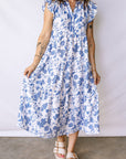 Floral Ruffle Tiered Midi Dress