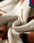 Colorblock Stripe Contrast Ribbed Knit Sweater
