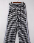 Checker Textured Patchwork Drawstring Waist Pants