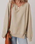 Ashley Sleeve Side Slit Sweatshirt