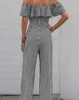 Black & White Stripe Lotus Jumpsuit