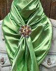 35X35" Solid Lime Wild Rag / Scarf WRS26 - Crystal Concho Wild Rag Slides - Assorted