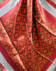 35X35" Red and Gold Multi Pattern Wild Rag / Scarf WR1031
