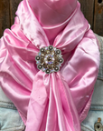 35X35" Solid Pink Wild Rag / Scarf WRS27 - Crystal Concho Wild Rag Slides - Assorted