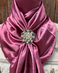 35X35" Solid Rose Wild Rag / Scarf WRS6 - Crystal Concho Wild Rag Slides - Assorted