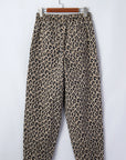 Leopard Denim Drawstring Elastic Waist Loose Pants