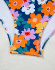 Floral Racerback Cutout High Waist Bikini Set