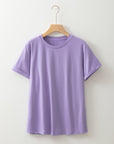 Solid Short Sleeve Crew Neck Tee