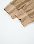 Solid Elastic High Waist Pocketed Cargo Jogger Pants