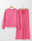 Textured Top and Pants Set
