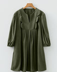 Michelle Pleated Corduroy Mini Dress
