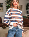 Marlowe Stripe Drop Shoulder Pullover