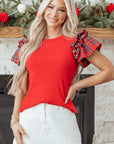 Beatriz Ruffle Short Sleeve PLUS Blouse