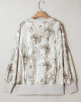 Leafy Camo Reverse Seam Patchwork Baggy Sweatshirt