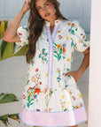 Harlee Floral Short Puff Sleeve Dress