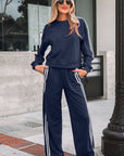 Hana Striped Detail Crewneck Pullover