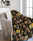 Vintage Cowgirl Collage Micro Fleece Throw Blanket 60" x 80" Made in America