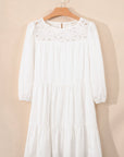 Whitley Floral Lace Patchwork Tiered Mini Dress