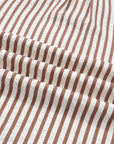 Stripe Collared V-Neck Bubble Sleeve Blouse