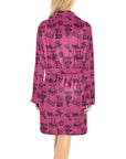 Baha Ranch Pink Cowboy Print Western Bath Robe