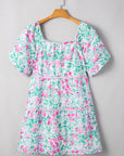 Plus Size Floral Ric-Rac Trim Mini Dress