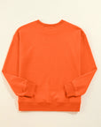 Solid Drop Shoulder Crewneck Pullover Sweatshirt