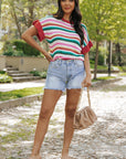 Molly Sleeve Colorful Textured Sweater