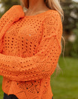 Emerson Crochet Scallop Edge Sweater
