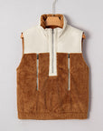 Elizabeth Patchwork Zipper Stand Vest
