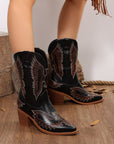 Mackenzie Western Eagle Embroidered Faux Leather Boots