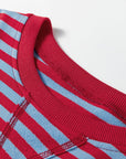 Stripe Reverse Seam Contrast Trim Sweatshirt