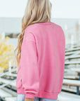 Solid Mock Neck Drop Shoulder Oversize Sweatshirt
