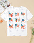 USA Flag & Bow Star Graphic T-Shirt