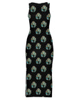 Baha Ranch Turquoise Naja Sleeveless Bodycon Side Slit Maxi Dress