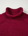 Solid Popcorn Knit Mock Neck Sweater