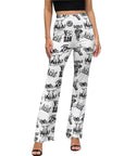 Baha Ranch Cowboy Print Western Flare Pants
