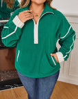 Ava Contrast Trim Fleece Plus Sweatshirt