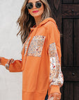 Myrassa Side Slit Drawstring Hoodie