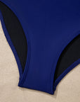 Colorblock Square Neckline One-Piece Swimsuit