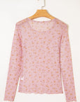 Floral Mesh Long Sleeve Top