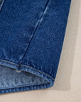 Wash Denim Straight Cut Pocketed Jacket