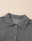 Stripe Denim Chest Pocket Oversize Jacket