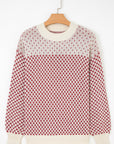 Kinley Pattern Lantern Sleeve Sweater