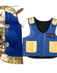 Hilason Junior Youth Bull Riding Pro Rodeo Leather Protective Vest Chaps