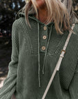 Sofioya Knit Drawstring Hooded Sweater