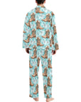 Turquoise Christmas Boots Men's Western Pajamas