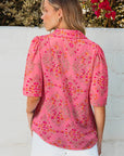 Josephine Floral Wide Short Sleeve Loose Top