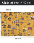 Vintage Cowboy Collage Western Curtains 28" x 40" Made in America