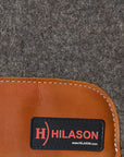 Western Wool Felt Horse Saddle Pad Grey W/ Tan Cowhide Leather